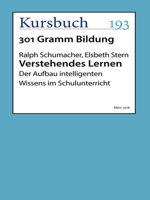 cover image of Verstehendes Lernen